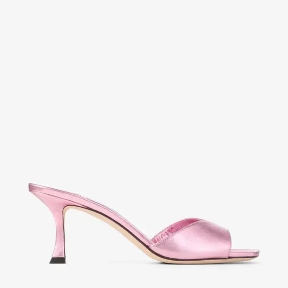 NWT Jimmy Choo Skye 70 Leather Sandal Metallic Pink Heels - Picture 6 of 7